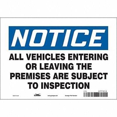 Safety Sign 7 in x 10 in Vinyl