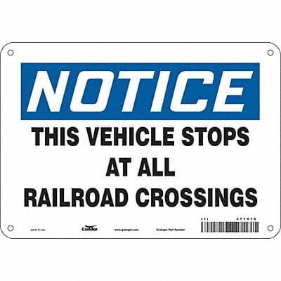 Traffic Sign 7 in x 10 in Aluminum