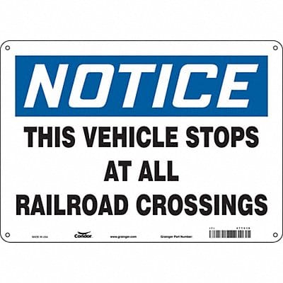 Safety Sign 10 inx14 in Polyethylene