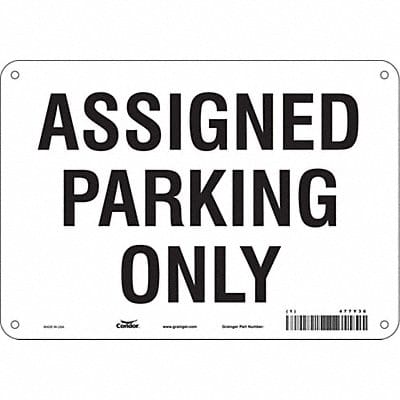 Assigned Parking Sign White 7 x 10 Assigned Parking Sign White 7 x 10