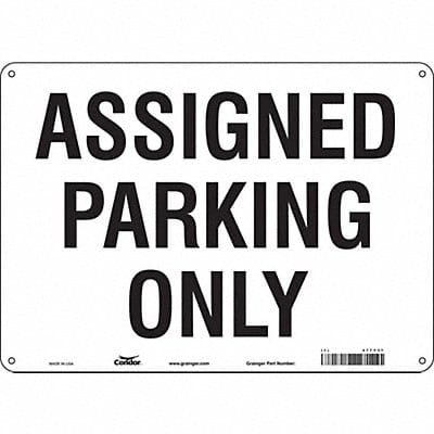 Assigned Parking Sign White 10 x 14