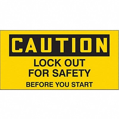 Safety Sign 2.25in x 4.5in Vinyl PK2