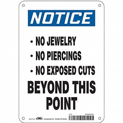Safety Sign 10 in x 7 in Aluminum