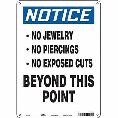 Safety Sign 14 inx10 in Polyethylene