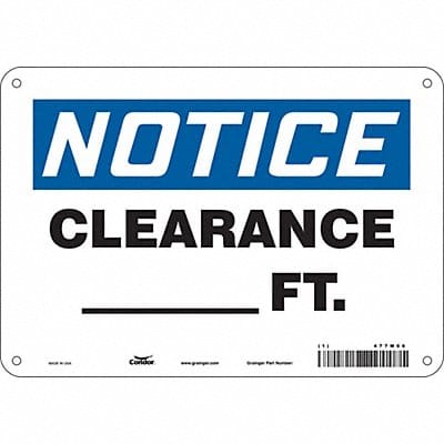 Safety Sign 7 in x 10 in Polyethylene