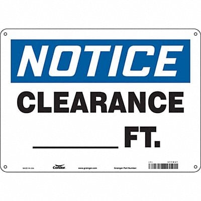 Safety Sign 10 inx14 in Polyethylene