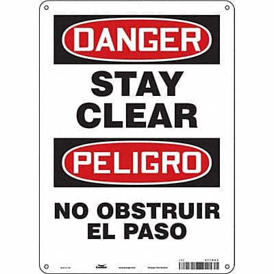 Safety Sign 14 in x 10 in Polyethylene