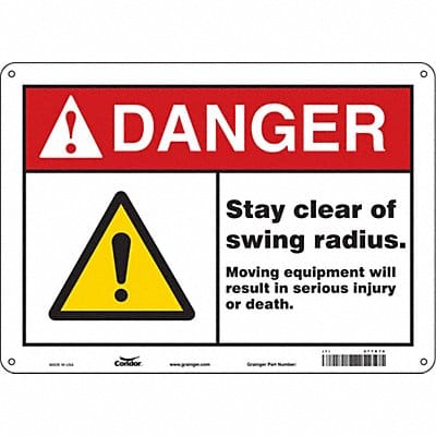 Safety Sign 10 in x 14 in Aluminum