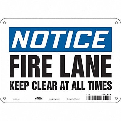 J6994 Safety Sign 7 in x 10 in Polyethylene