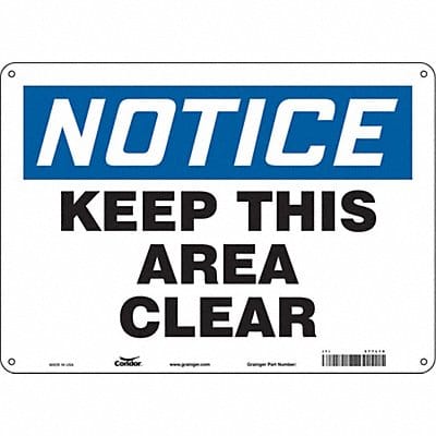 Safety Sign 10 in x 14 in Polyethylene