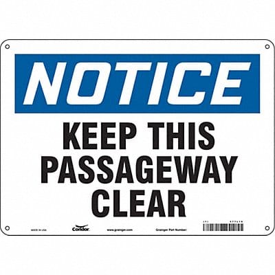 Safety Sign 10 in x 14 in Polyethylene