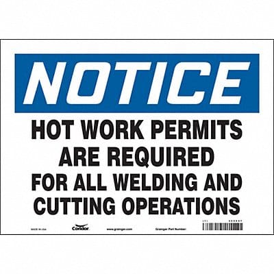 Safety Sign 10 in x 14 in Vinyl