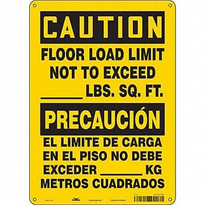 Safety Sign 14 in x 10 in Polyethylene