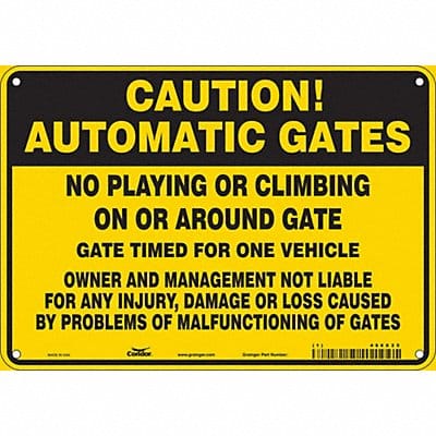 Safety Sign 7 in x 10 in Polyethylene