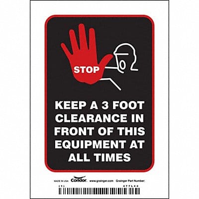 Safety Sign 5 inx3 1/2 in Vinyl PK5