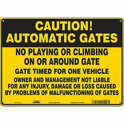 Safety Sign 10 in x 14 in Polyethylene