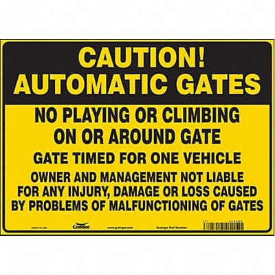 Safety Sign 10 in x 14 in Vinyl