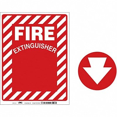 Fire Extinguisher Sign 12 x 9in Aluminum