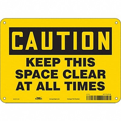 K1581 Safety Sign 7 in x 10 in Polyethylene