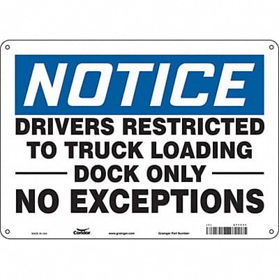 Safety Sign 10 inx14 in Polyethylene