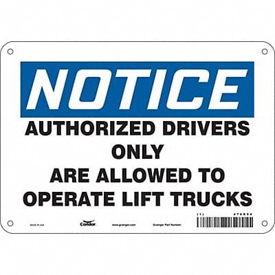 Safety Sign 7 inx10 in Polyethylene