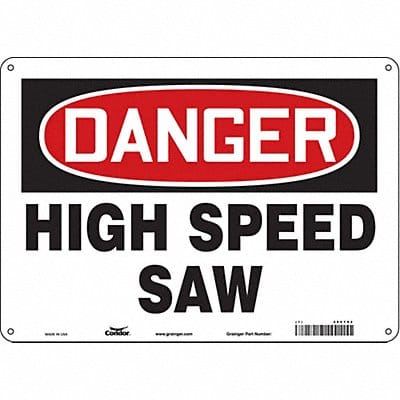 Safety Sign 10 in x 14 in Polyethylene