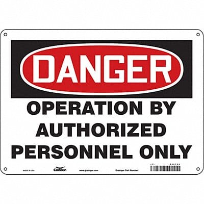 Safety Sign 10 in x 14 in Polyethylene