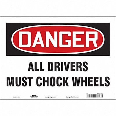 Safety Sign 10 in x 14 in Vinyl