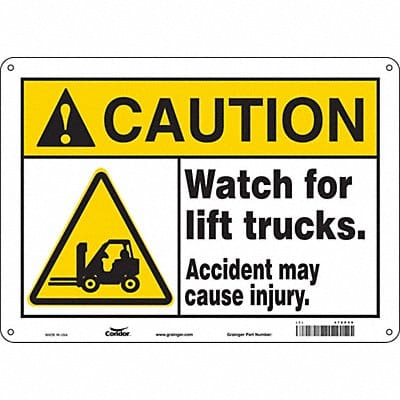 Safety Sign 10 in x 14 in Polyethylene