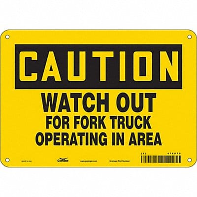 Safety Sign 7 in x 10 in Polyethylene