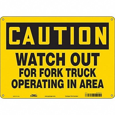 Safety Sign 10 inx14 in Polyethylene