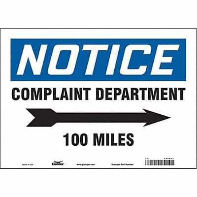 Safety Sign 10 in x 14 in Vinyl