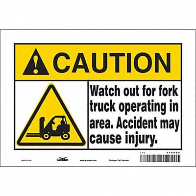 Safety Sign 7 inx10 in Vinyl