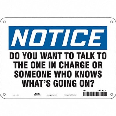 Safety Sign 7 in x 10 in Polyethylene