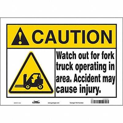 Safety Sign 10 inx14 in Vinyl