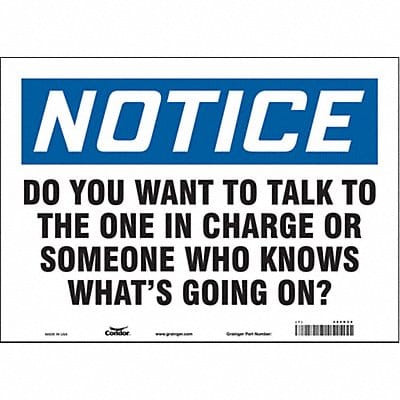 Safety Sign 10 in x 14 in Vinyl