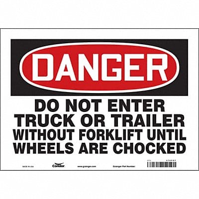 Safety Sign 10 inx14 in Vinyl