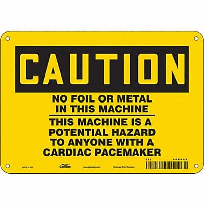 Safety Sign 7 in x 10 in Aluminum