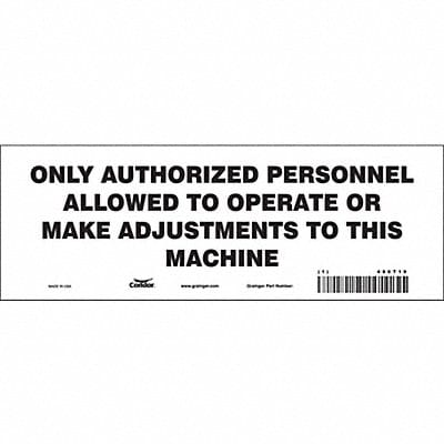 Safety Sign 3.5in x 10in Vinyl