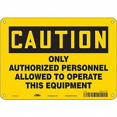 J9055 Safety Sign 7 inx10 in Polyethylene