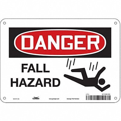 J8678 Safety Sign 7 in x 10 in Aluminum