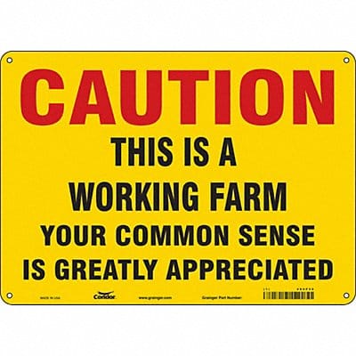 Safety Sign 10 in x 14 in Aluminum