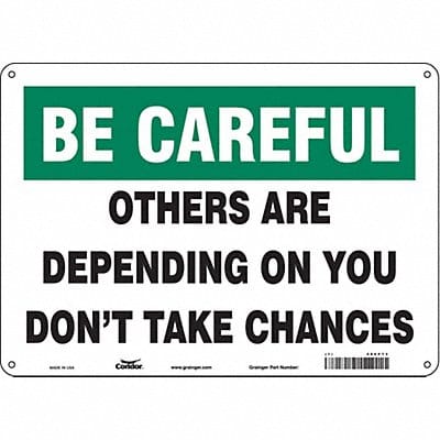 Safety Sign 10 inx14 in Polyethylene