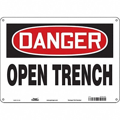 Safety Sign 10 inx14 in Polyethylene