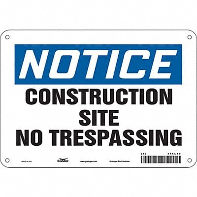 Safety Sign 7 inx10 in Polyethylene