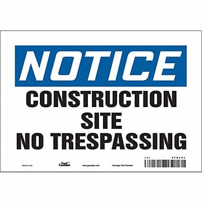 Safety Sign 7 in x 10 in Vinyl