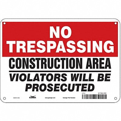 Safety Sign 7 in x 10 in Aluminum