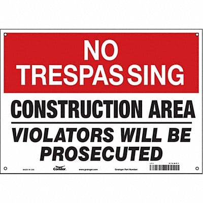 Safety Sign 10 inx14 in Aluminum