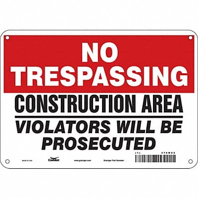 Safety Sign 7 in x 10 in Polyethylene