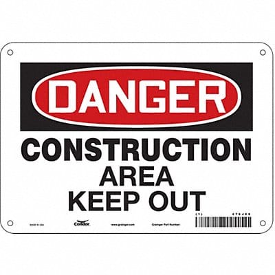 Safety Sign 7 inx10 in Polyethylene